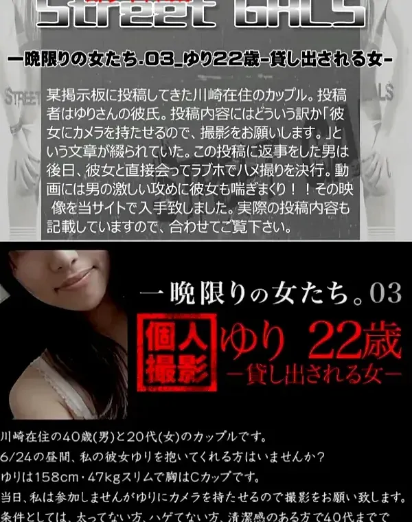 STREETGALS　一晩限りの女たち 03 ゆりダウンロード
