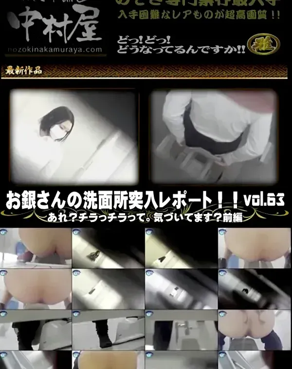 お銀さんの 洗面所突入レポート お銀 Vol.63 あれ?チラっチラって。気づいてます? 前編ダウンロード
